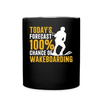 Prévisions du jour 100 % de chance de Wakeboard Lover - Mug uni - noir - Devant