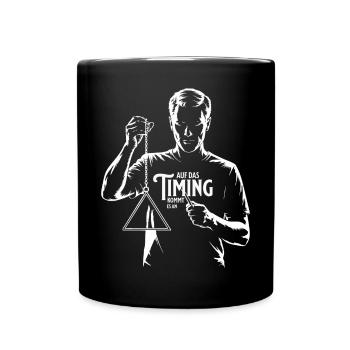 Triangel Perkussionist- Auf das Timing kommt es an - Tasse einfarbig - Schwarz - Vorne