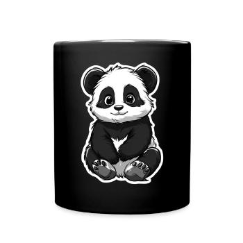 Ours panda mignon - Mug uni - noir - Devant