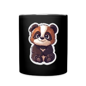 Ours panda mignon - Mug uni - noir - Devant