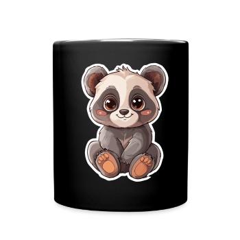 Ours panda mignon - Mug uni - noir - Devant