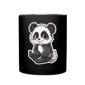 Ours panda mignon - Mug uni - noir - Devant