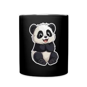 Ours panda mignon - Mug uni - noir - Devant