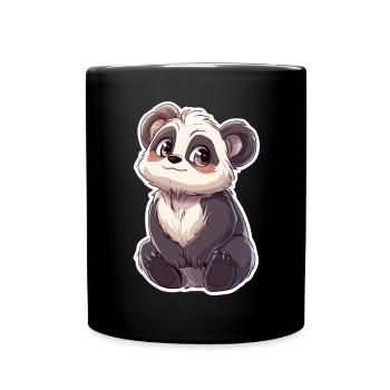 Cute Panda Bear – Gift for Kids - Full Colour Mug - black - Front