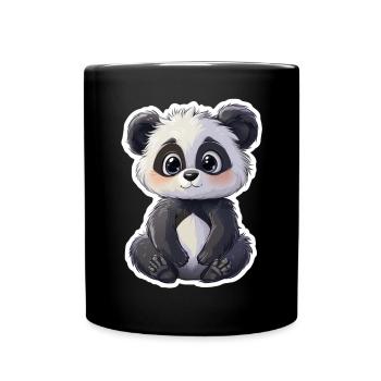 Ours panda mignon - Mug uni - noir - Devant
