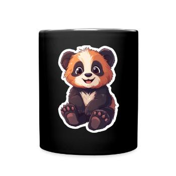 Ours panda mignon - Mug uni - noir - Devant