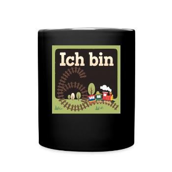 Ich bin 6 Zug Eisenbahn 6. Geburtstag - Tasse einfarbig - Schwarz - Vorne