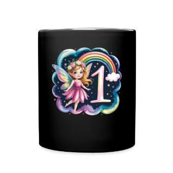 1er anniversaire elfe fée fille chemise d’anniversaire - Mug uni - noir - Devant