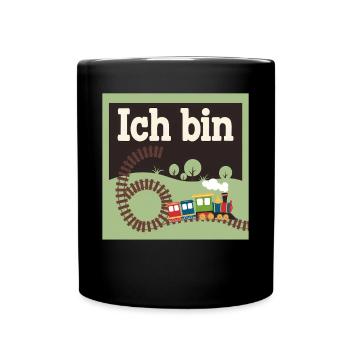 Ich bin 6 Zug Eisenbahn 6. Geburtstag - Tasse einfarbig - Schwarz - Vorne