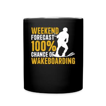 Prévisions week-end 100 % de chance de Wakeboard - Mug uni - noir - Devant