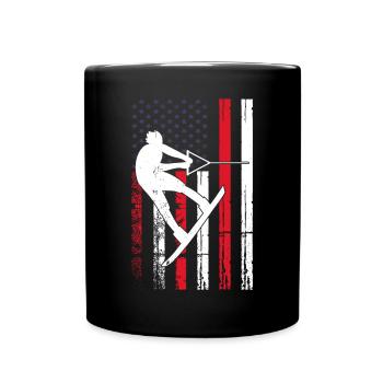 Wakeboard US Flag Wakeboard Wakesurf - Mug uni - noir - Devant