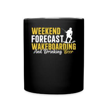 Prévisions du week-end Wakeboard et boire de la bière - Mug uni - noir - Devant