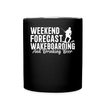 Prévisions du week-end Wakeboard et boire de la bière - Mug uni - noir - Devant