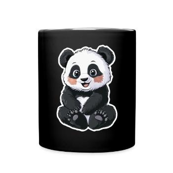 Cute Panda Bear – Gift for Kids - Full Colour Mug - black - Front