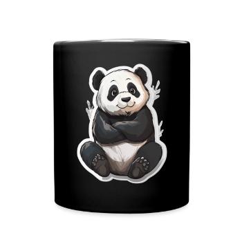 Cute Panda Bear - Full Colour Mug - black - Front