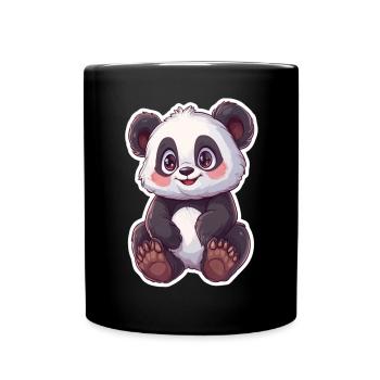 Ours panda mignon - Mug uni - noir - Devant