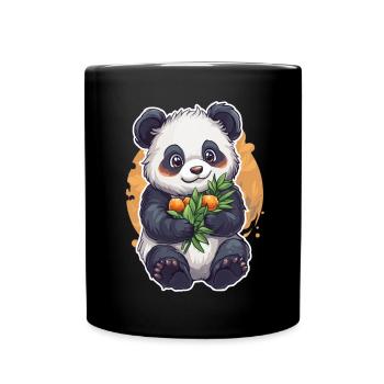 Cute Panda Bear – Gift for Kids - Full Colour Mug - black - Front