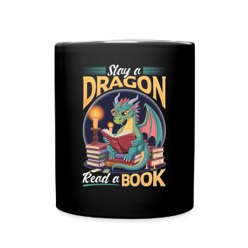 Fantasy Book reading Mythical Creatures - Tasse einfarbig - Schwarz - Vorne