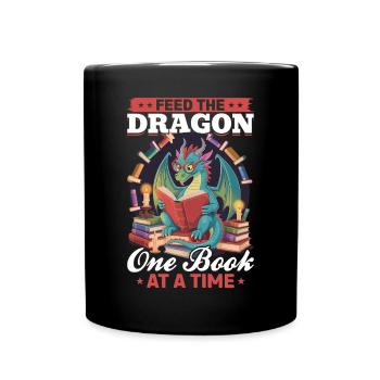 Fantasy Book reading Mythical Creatures - Tasse einfarbig - Schwarz - Vorne