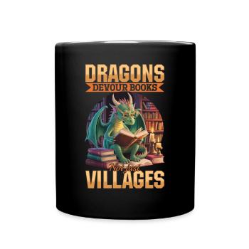Fantasy Book reading Mythical Creatures - Tasse einfarbig - Schwarz - Vorne