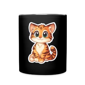 Tigre mignon - Idée cadeau amusante pour les enfants - Mug uni - noir - Devant