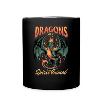Fantasy Dragon Mythical Creatures - Full Colour Mug - black - Front