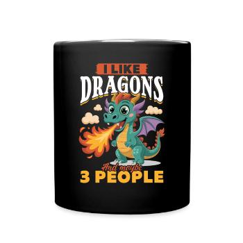Fantasy Dragon Mythical Creatures - Full Colour Mug - black - Front