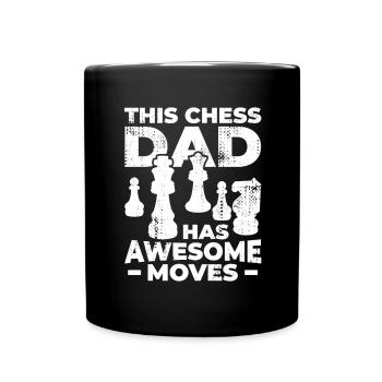 Schach Vater - Tasse einfarbig - Schwarz - Vorne