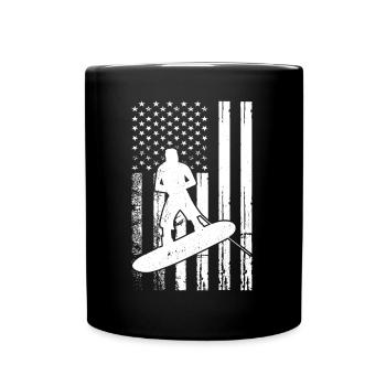 Wakeboard US Flag Wakeboard Wakesurf - Mug uni - noir - Devant