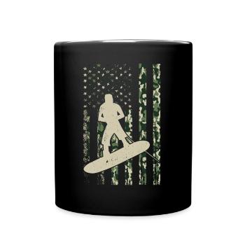 Wakeboard US Flag Wakeboard Wakesurf - Mug uni - noir - Devant