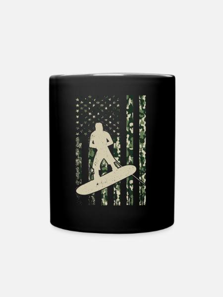 Wakeboarding US Flag Wakeboarding Wakesurfing - Tasse einfarbig - Schwarz