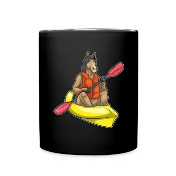 Pferd kleines Boot - Tasse einfarbig - Schwarz - Vorne