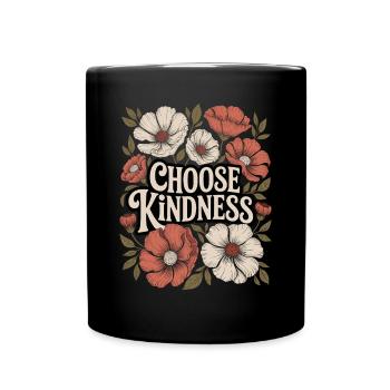 Choose Kindness Boho Flowers Vintage - Full Colour Mug - black - Front