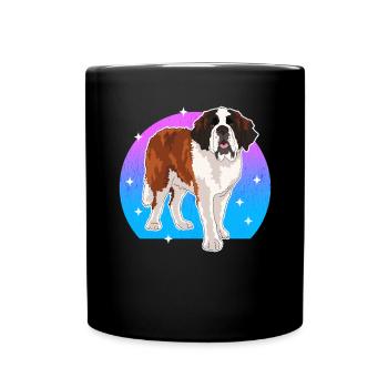 Bernhardiner Hund St. Bernhardshund Geschenke - Tasse einfarbig - Schwarz - Vorne