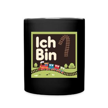 Ich bin 1 Zug Eisenbahn 1. Geburtstag - Tasse einfarbig - Schwarz - Vorne