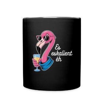 Es Eskalient Éh Flamingo with sunglasses and - Full Colour Mug - black - Front