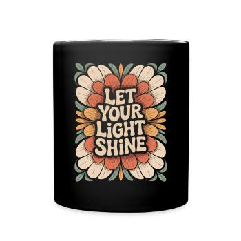Let Your Light Shine Flowers Vintage - Full Colour Mug - black - Front