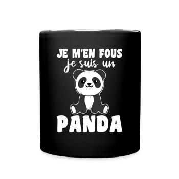 Je M’en Fous Je Suis Un Panda - Mug uni - noir - Devant