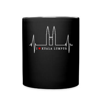 Kuala Lumpur Skyline Heartbeat Malaysia Love KLCC - Full Colour Mug - black - Front