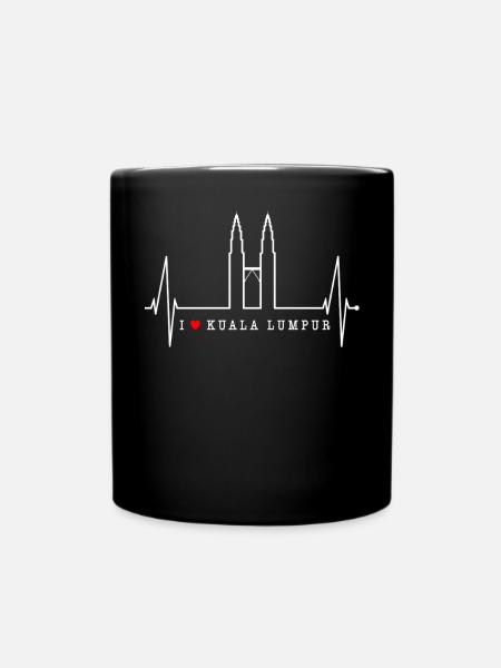 Kuala Lumpur Skyline Herzschlag Malaysia Love KLCC - Tasse einfarbig - Schwarz
