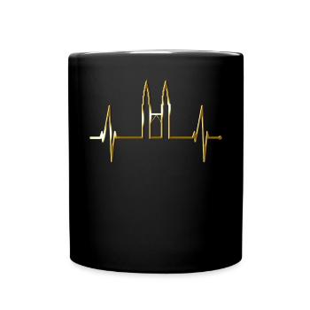 Kuala Lumpur Skyline Heartbeat Malaysia Love KLCC - Full Colour Mug - black - Front