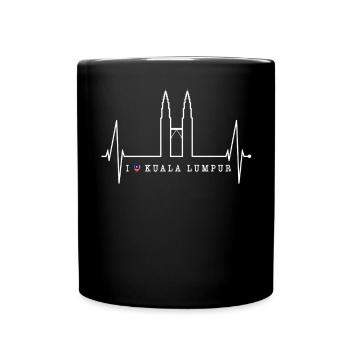 Kuala Lumpur Skyline Heartbeat Malaysia Love KLCC - Full Colour Mug - black - Front