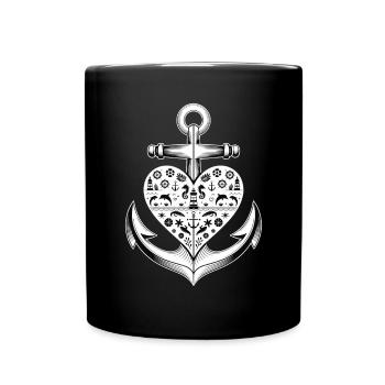 Anchor Heart Aventure maritime Amour - Mug uni - noir - Devant