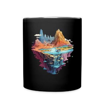 Mystique fantastique monde île aventure paysage - Mug uni - noir - Devant