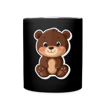 Süßer Bär – Geschenkidee für Wald- & Tierfans - Tasse einfarbig - Schwarz - Vorne