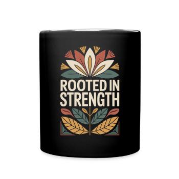 Flower Vintage Empowerment Quote Design: - Full Colour Mug - black - Front