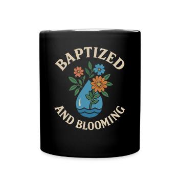 Getauft Und Erblühend Blumen Motiv - Tasse einfarbig - Schwarz - Vorne