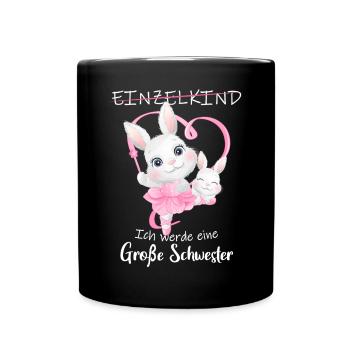 Nachwuchs Verkünden Ich Werde Große Schwester 2027 - Tasse einfarbig - Schwarz - Vorne