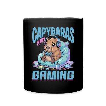 Gamer Gaming Capybara Video Game - Tasse einfarbig - Schwarz - Vorne