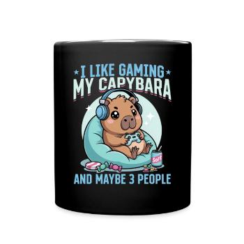 Gamer Gaming Capybara Video Game - Tasse einfarbig - Schwarz - Vorne